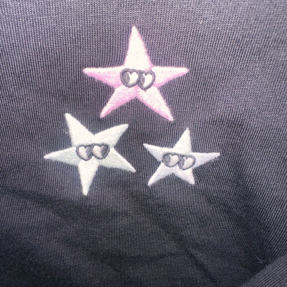 PINK Victoria's Secret Black Sweatshirt with Star Detail NWT size medium - Picture 3 of 5